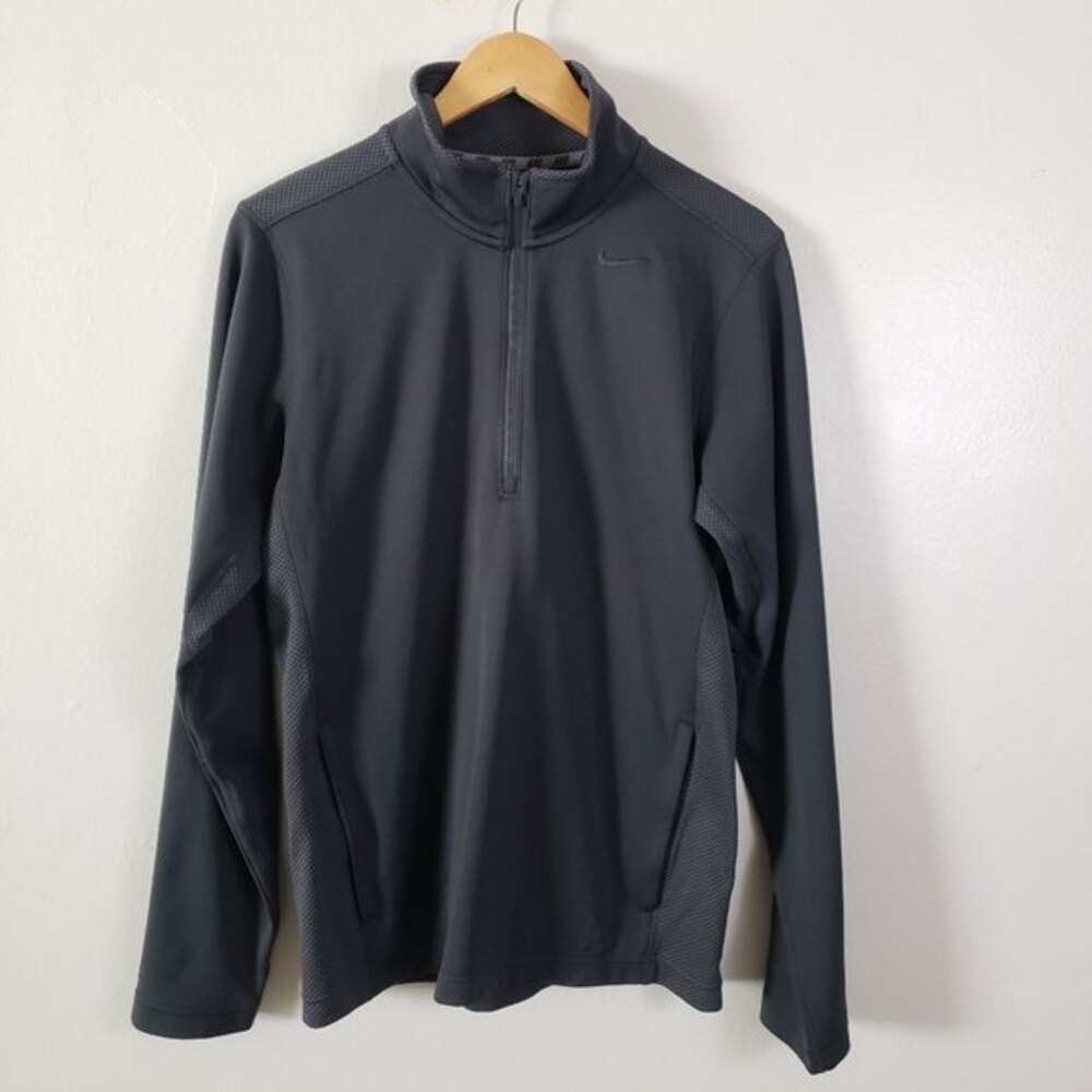 Nike Women's Sweatshirt Small Gray Dri-Fit Sporty Gym Athletic 1/4 Zip Pullover